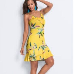 VENUS Yellow Floral Mini Dress L